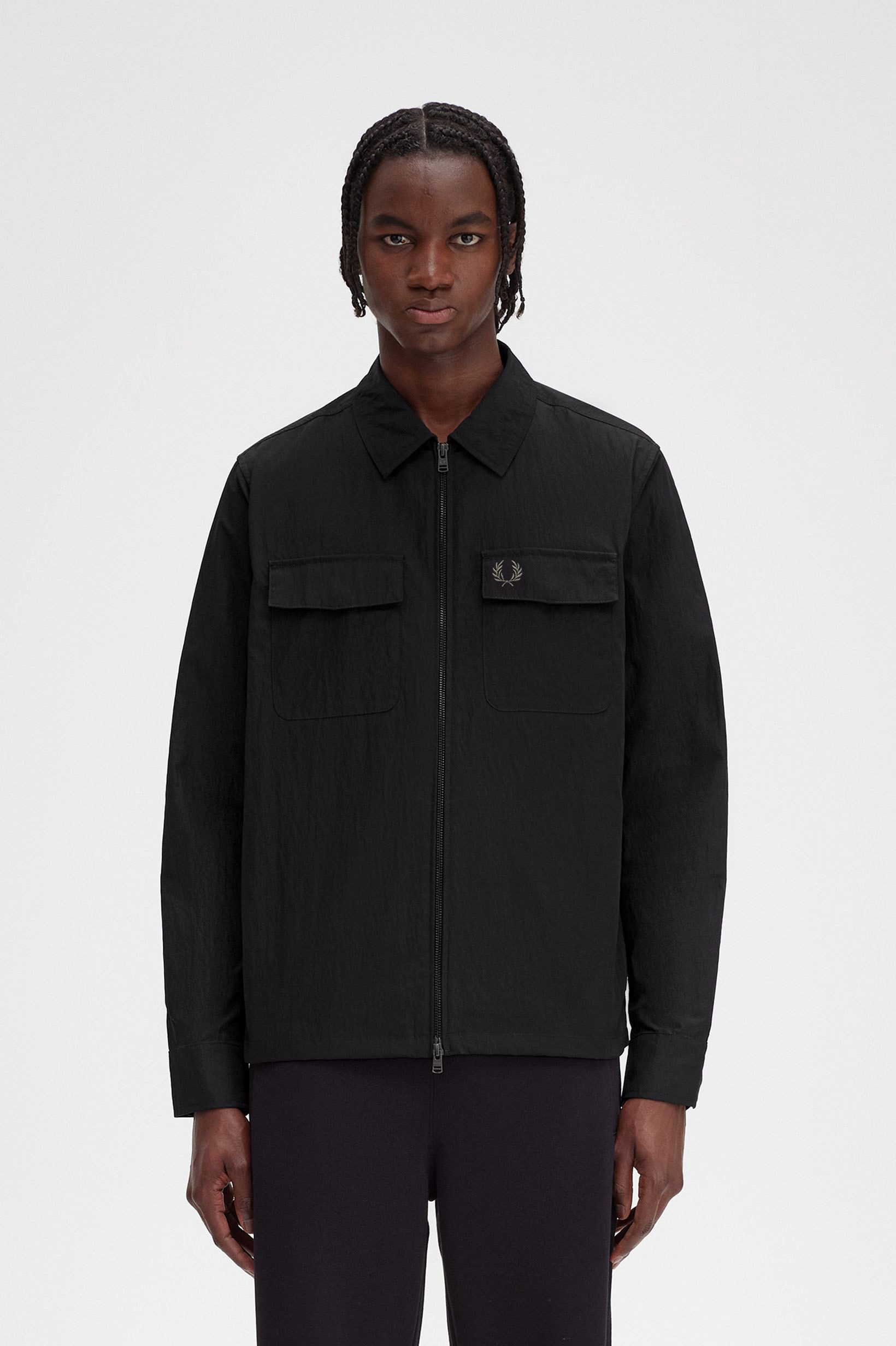 Zip Through Overshirt(M 236：BLACK): | FRED PERRY JAPAN | フレッド