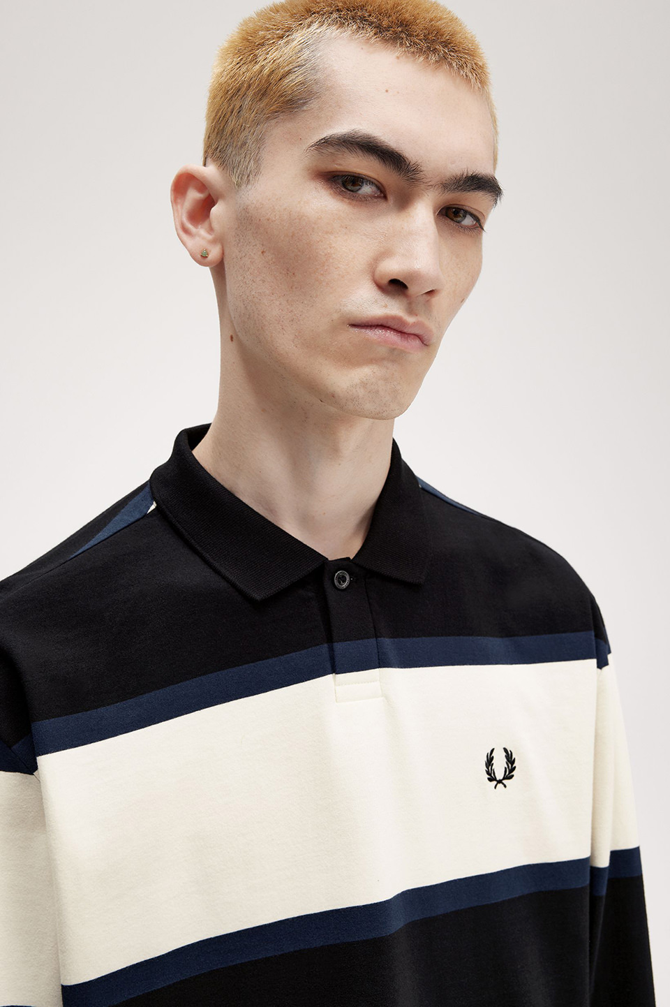 Striped Long Sleeve Polo Shirt(M 560：ECRU): | FRED PERRY JAPAN
