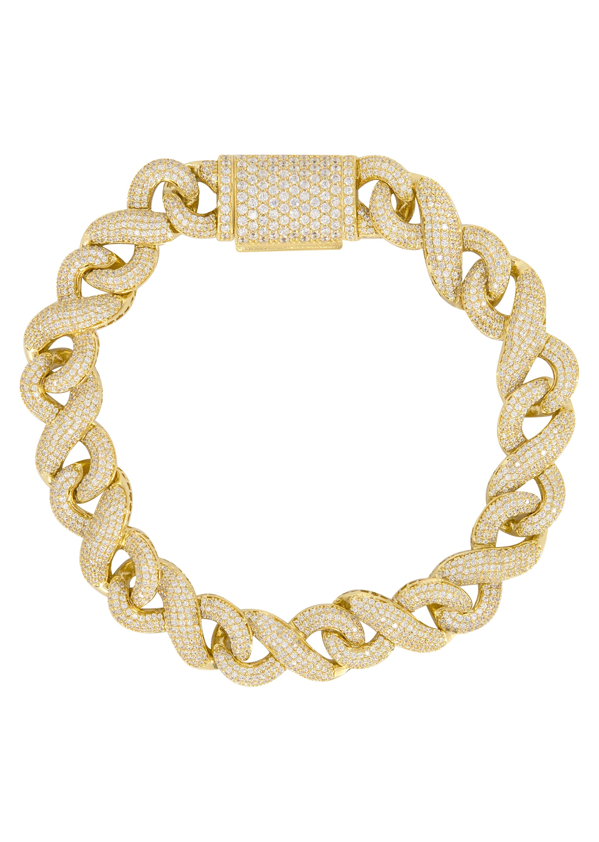 Silver Gold Ice Infinity Link Bracelet