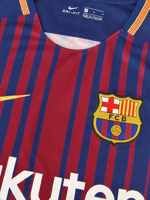 ナイキ) NIKE/17/18バルセロナ/ホーム/半袖/楽天スポンサー付/メッシ