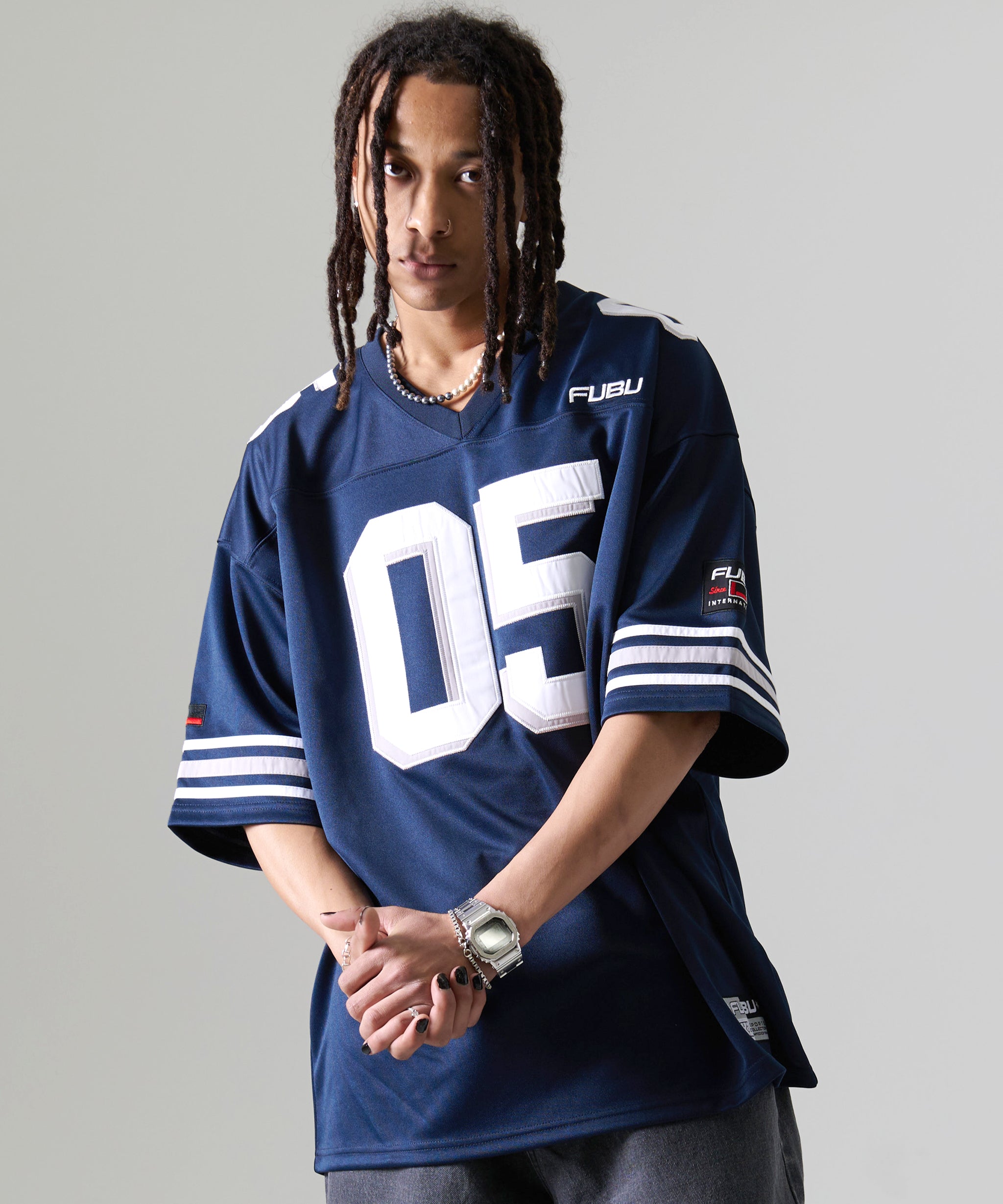 FUBU フブ トップス ブランド ロゴ フットボール ゲームシャツ。FUBUは