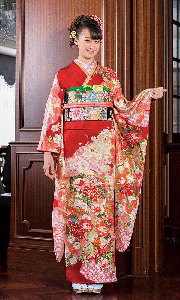 京友禅振袖・赤色・高級逸品┃伝統古典【菊京屋】