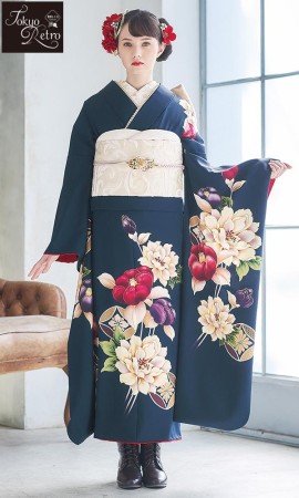 ロイヤルブルーの和ドレス｜レトロ&ロマン【菊京屋】振袖レンタル 成人式