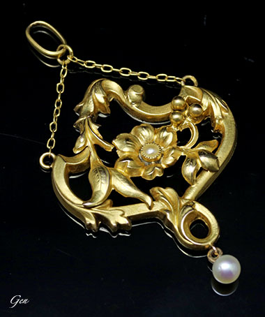 アールヌーボー ゴールド ペンダント | アンティークジュエリー ルネサンス