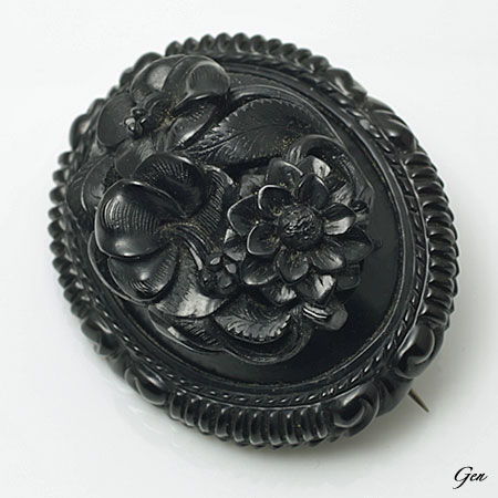 ジェット ブローチ アンティークジュエリー