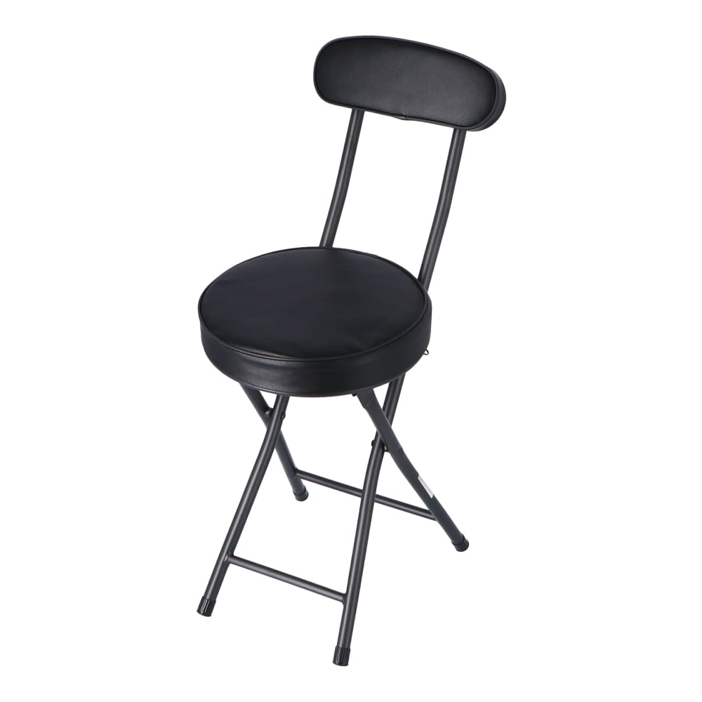 LIFELEX 背付折りたたみチェア PU セメレイ ダークグレー／ブラック