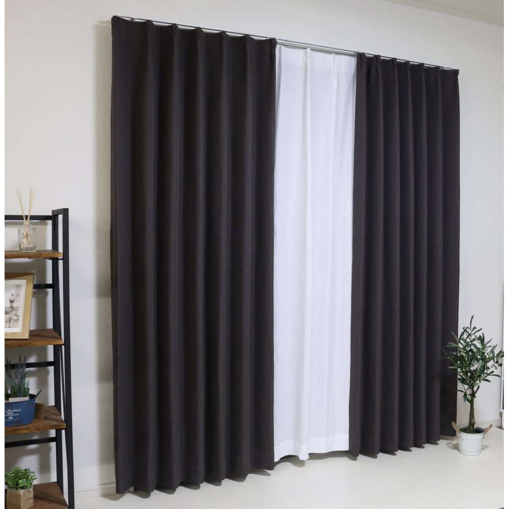 LIFELEX 防炎＋遮光カーテン グレウス100×110cm ブラック(丈110cm