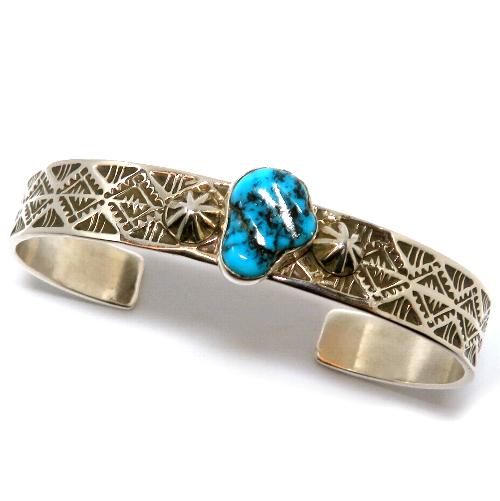 ナバホ族のターコイズバングル ブレスレット ナバホバングル