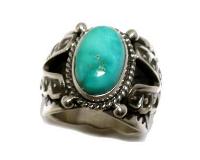 ターコイズリング インディアンジュエリー ナバホ族アーチスト