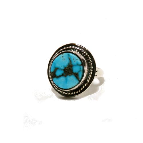 ターコイズリング インディアンジュエリー ナバホ族アーチスト