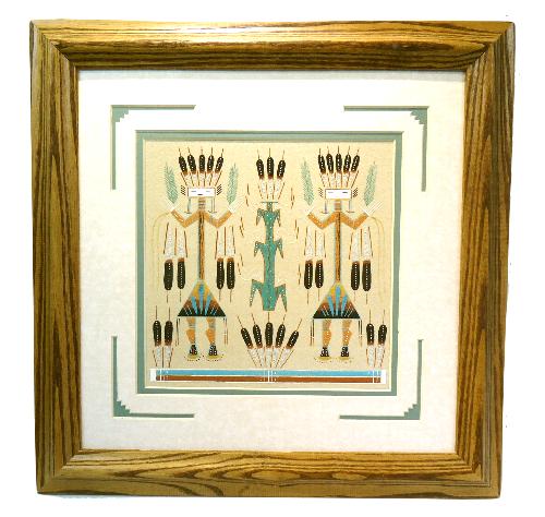 砂絵、サンドペイント、ナバホ アメリカ・インディアン作成の絵画、アート