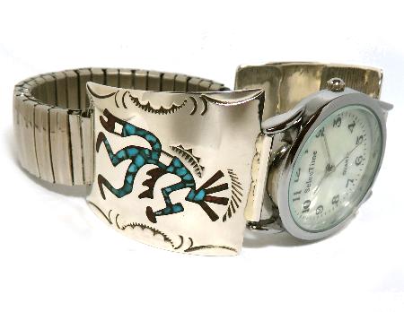 インディアンジュエリー ナバホ族製作のリストウォッチ 腕時計