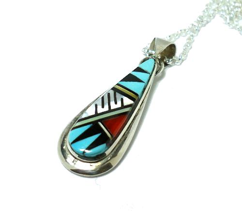 インディアンジュエリー / ズニ族インレイ・ペンダント