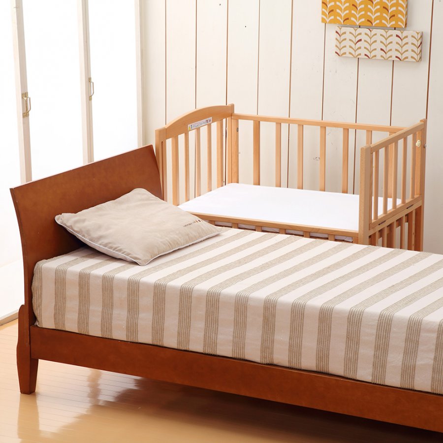 日本製 添い寝ツーオープンミニベッド（ナチュラル）」について