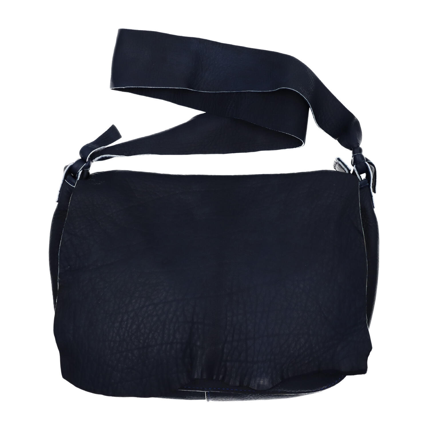 総手縫い鹿革断ち切り蓋付きショルダーバッグL | 株式会社 KAZINO