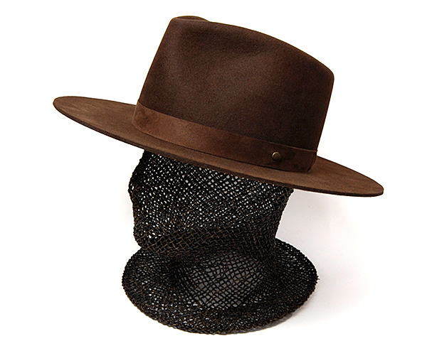 Kohsuke Inaba ファーフエルト中折れ帽 ダークブラウン 秋冬 メンズ