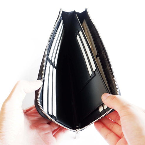 ナイルクロコダイル革 L字ファスナー 長財布 | 手染めクロコダイル革