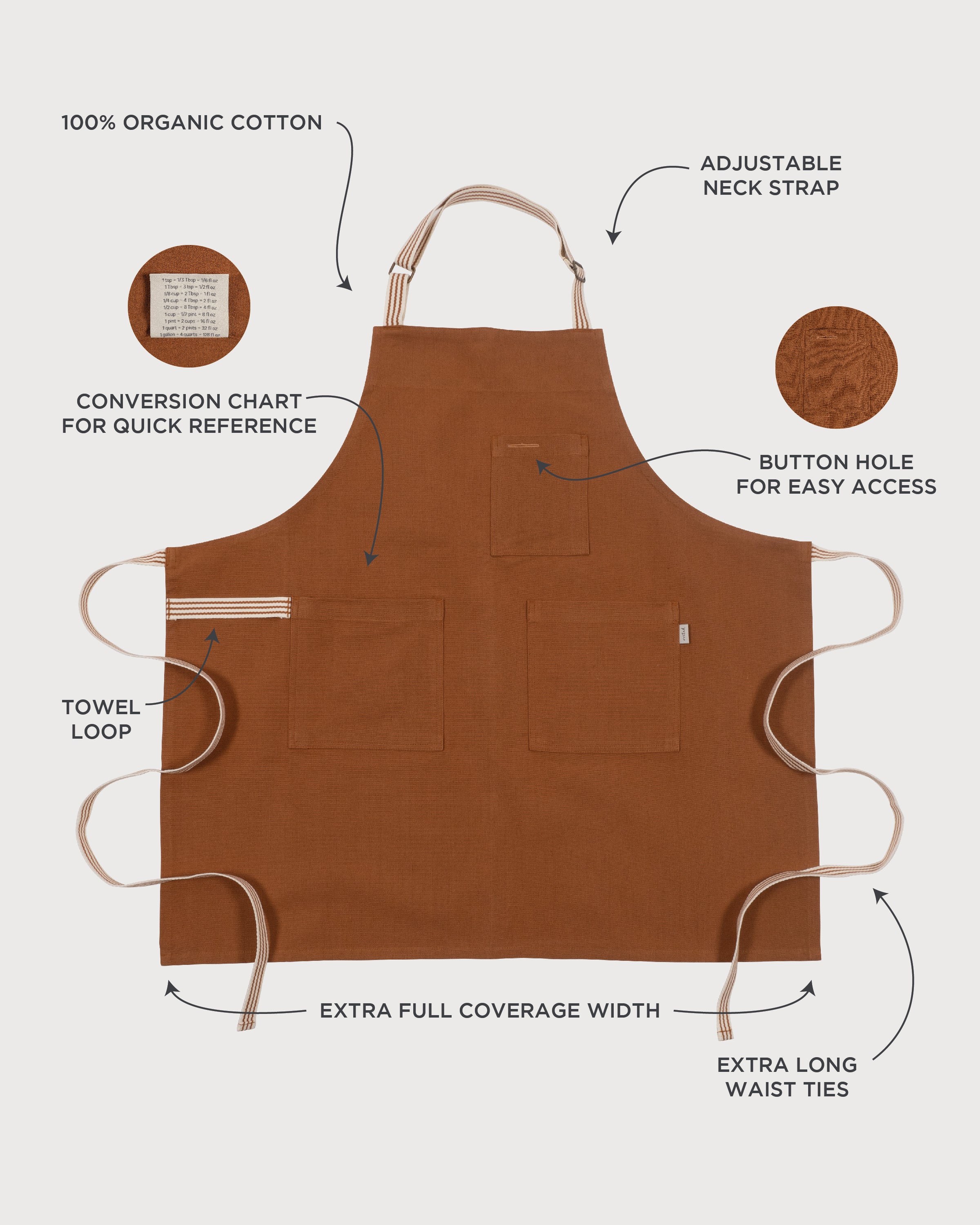 KAF Home Rooted Sustainable Chef's Apron - 32