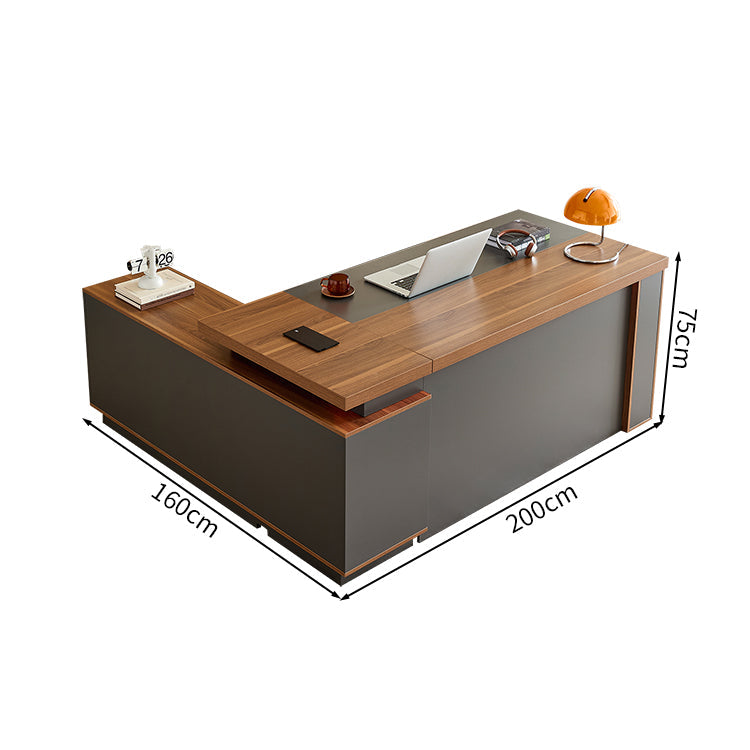 社長机 エグゼクティブデスク 事務机 引き出し付き サイドキャビネット