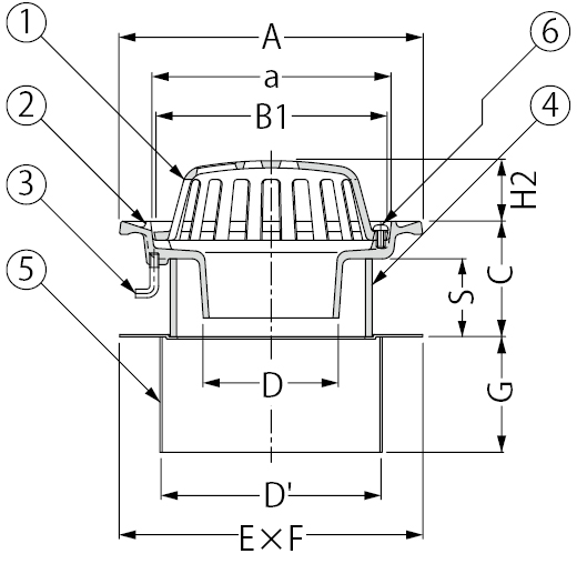 EDMR-1 | 鋳鉄製ルーフドレン | カネソウ株式会社 建設用金属製品の