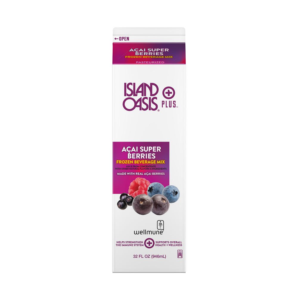 Island Oasis Plus Acai Super Berries Frozen Beverage Mix - 12 x 32