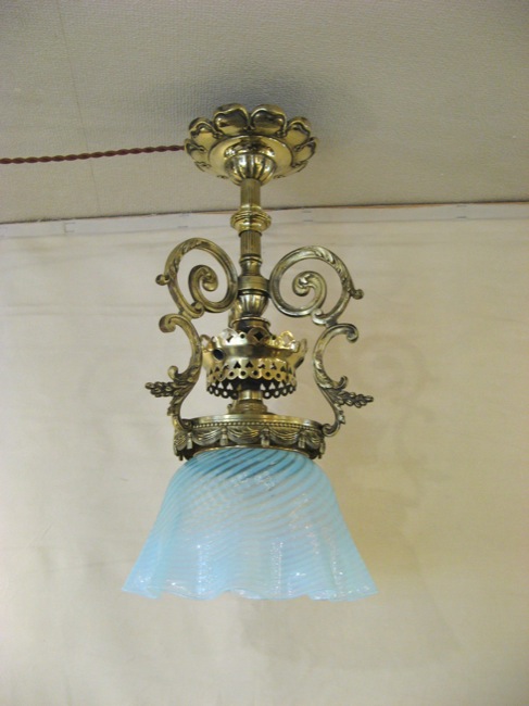 フランス アンティーク オパールセントガラス シーリングランプ | キヤ