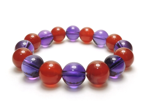 パワーストーンブレスレット アメジスト(2月誕生石)10ミリ レッド