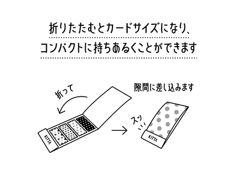 KITTA(キッタ)」を収納できる 「KITTA FILE(キッタファイル)」とテープ