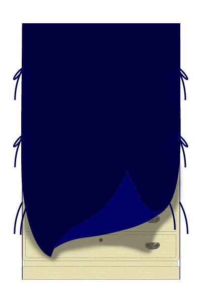 ゆたん たんすカバー 油単【ブロード 無地 紺】 販売 送料無料 桐箪笥