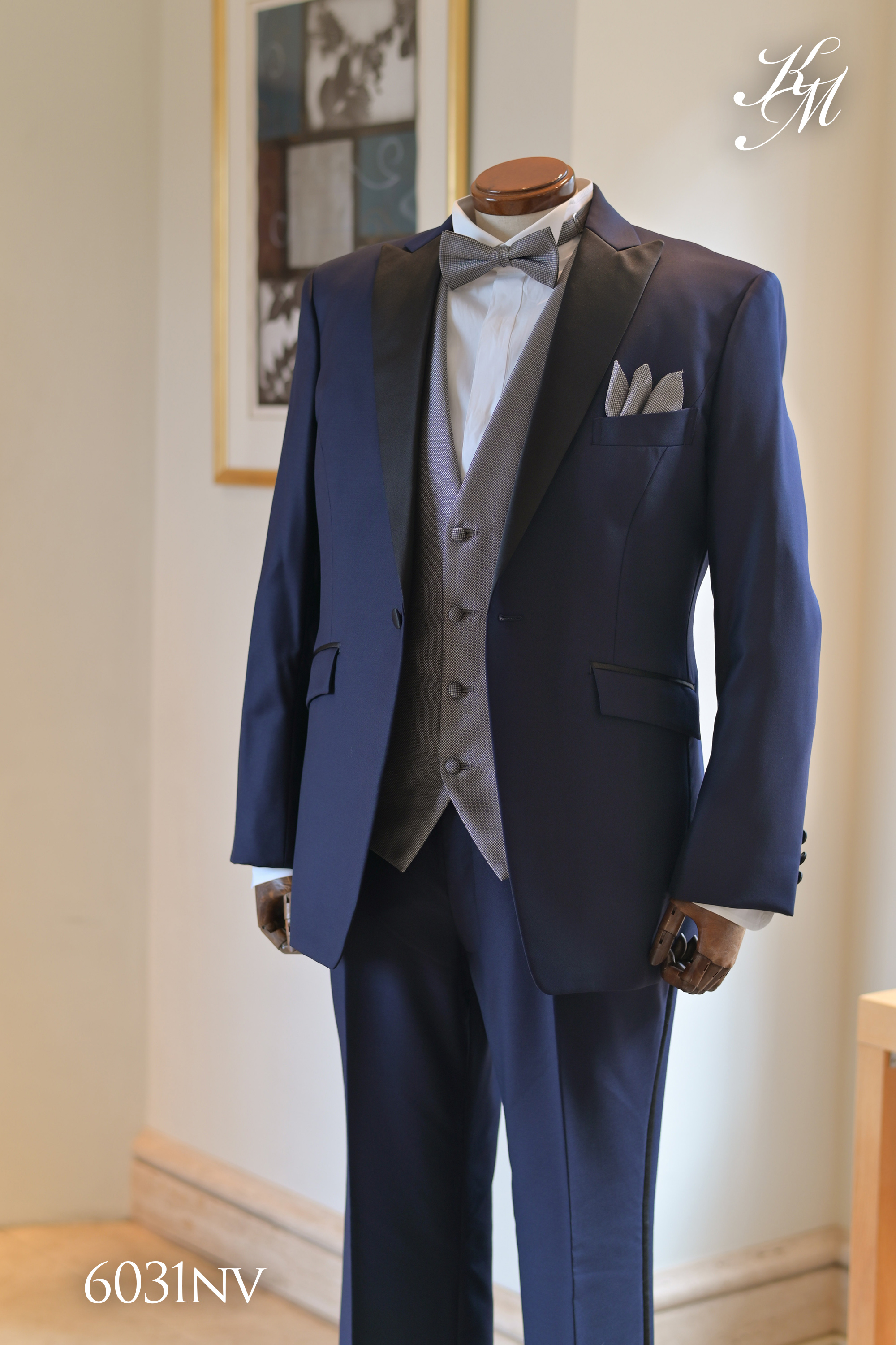 イタリアカノニコ ネイビー6031NV-4L 大きいサイズ タキシード