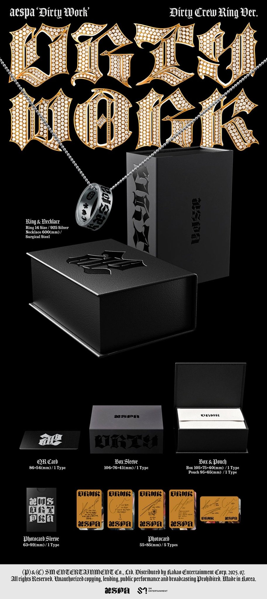 aespa Dirty Crew Ring – Official Limited Edition Jewelry Set (925