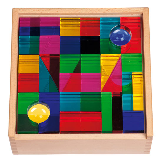 Dusymaデュシマ社 アクリルブロック積木：LUXYブロック・木箱入り