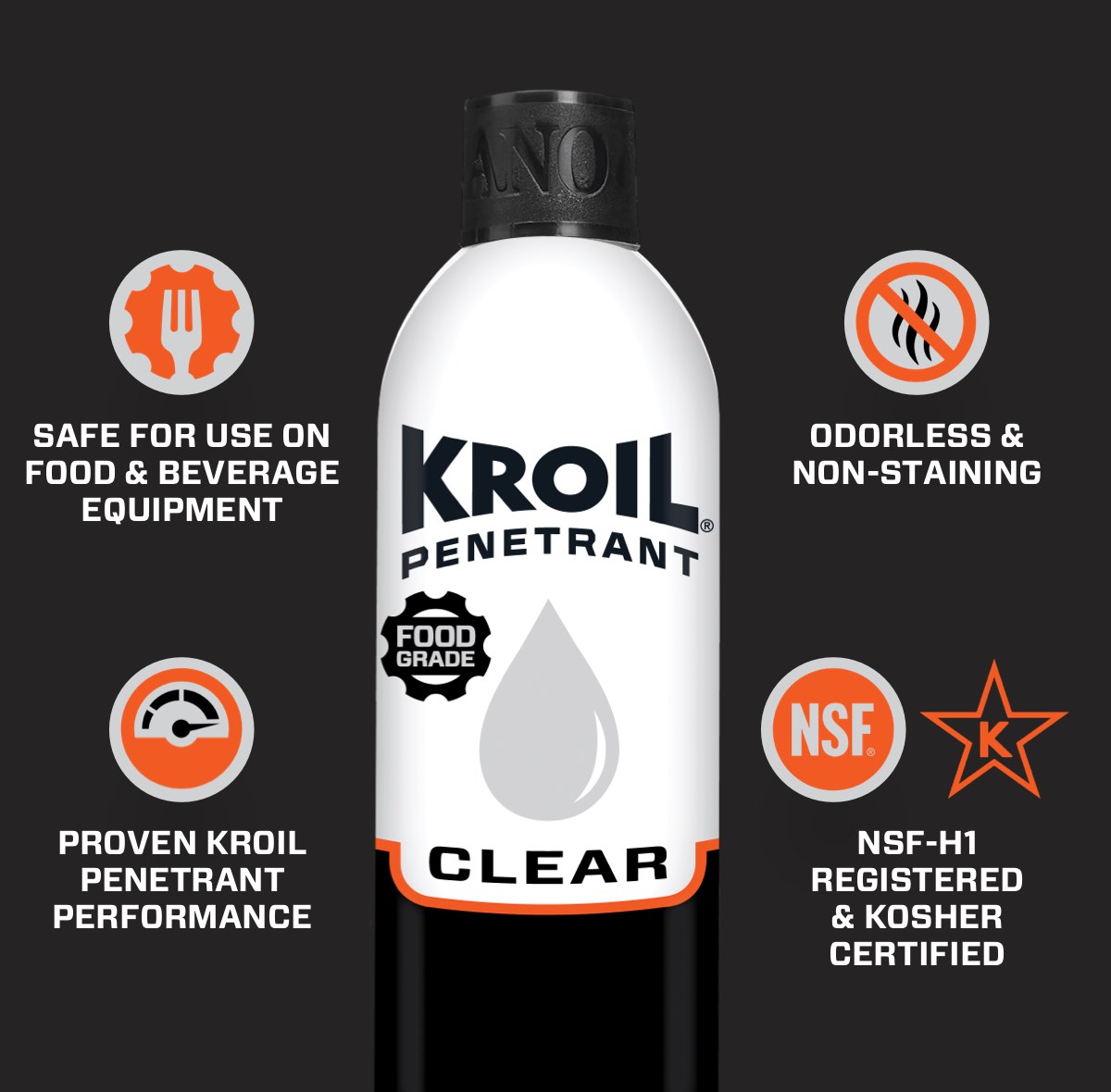 Kroil Clear® Food Grade Penetrating Oil | 13 oz Can (SprayTech