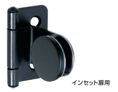 ランプ GH34-0BLガラス丁番 キャッチ付 インセット扉用 側板付タイプ