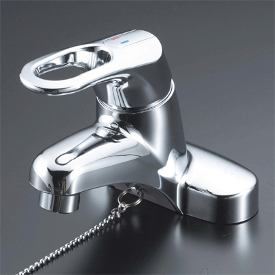 洗面用シングルレバー式混合栓（ゴム栓付）：KM315GT｜洗面用水栓：台