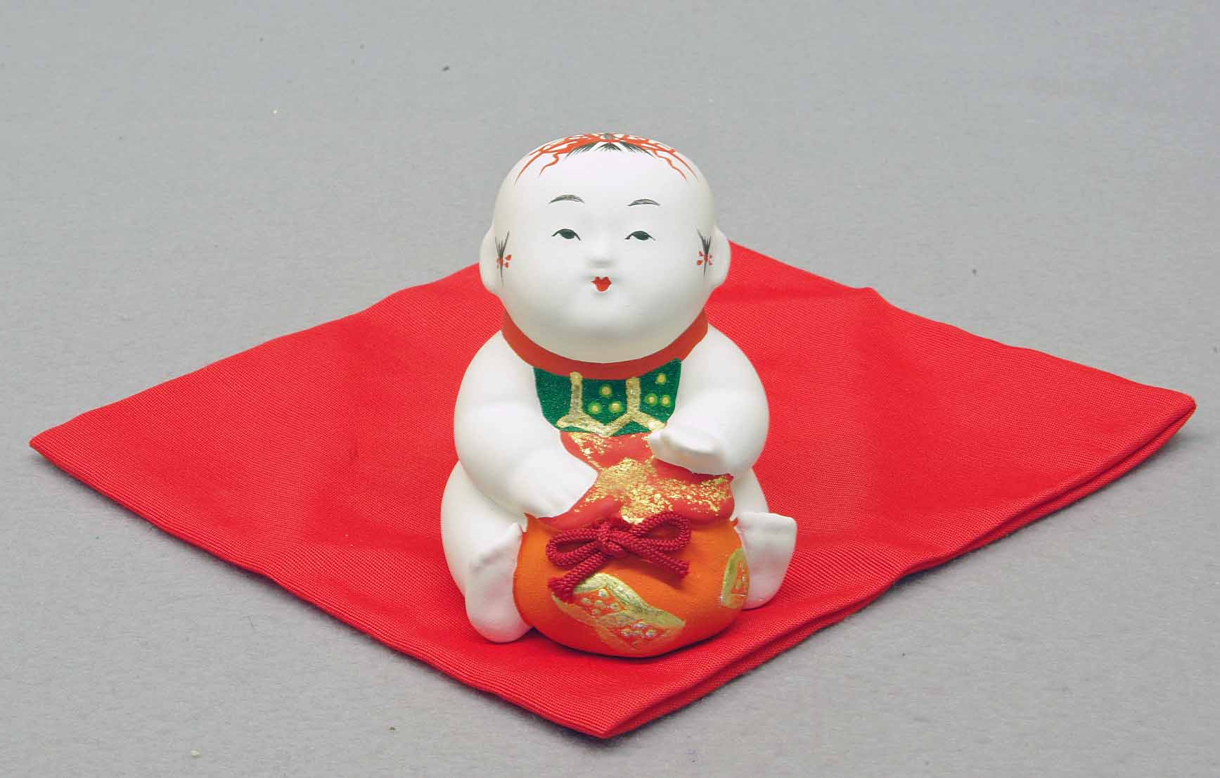 御所人形 京都 島田耕園工房作 宝袋 木箱付