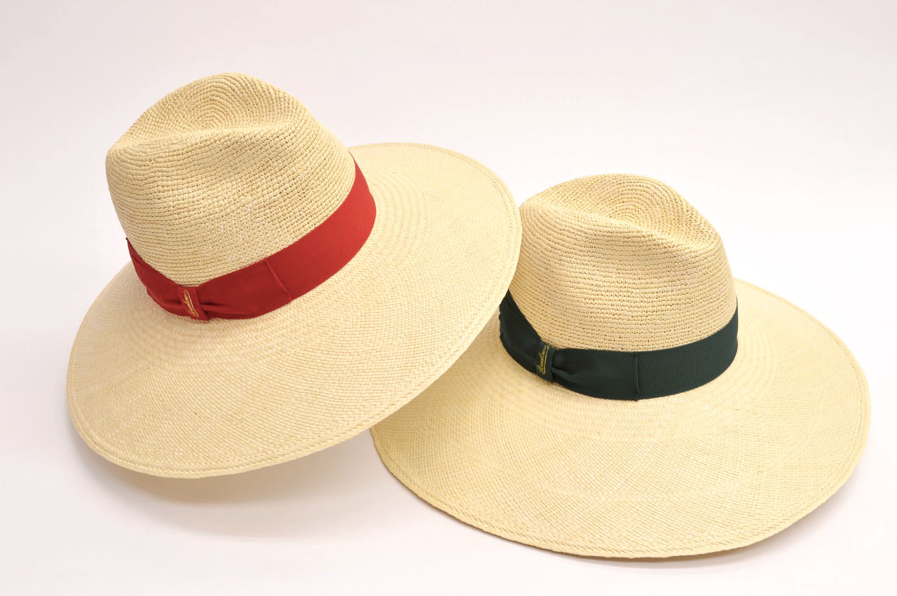 ボルサリーノ レディース パナマキート 細編み コンビ ワイドブリム