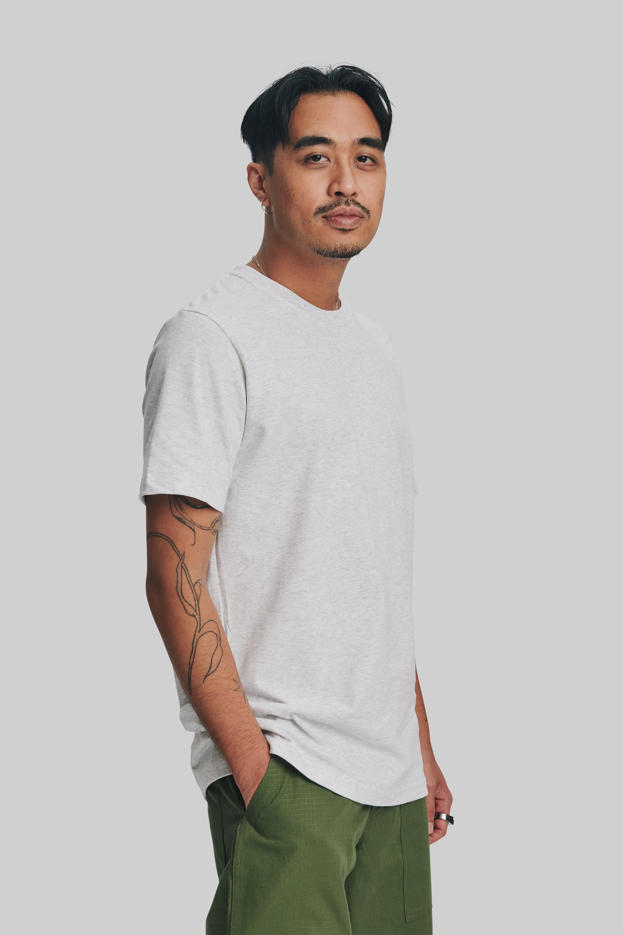 Blank Heavyweight T-shirt Heather Ash 275 GSM – House Of Blanks