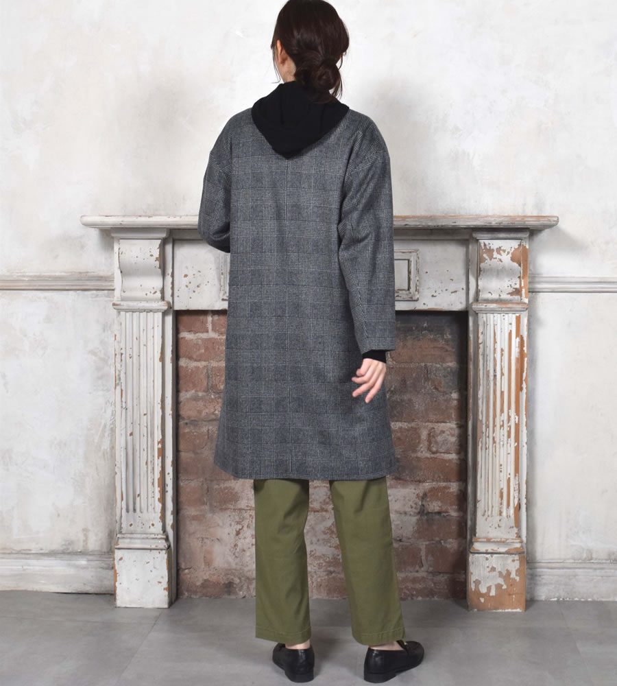 Merfirge] カシミヤ ＆ ウール グレンチェック チェスター コート