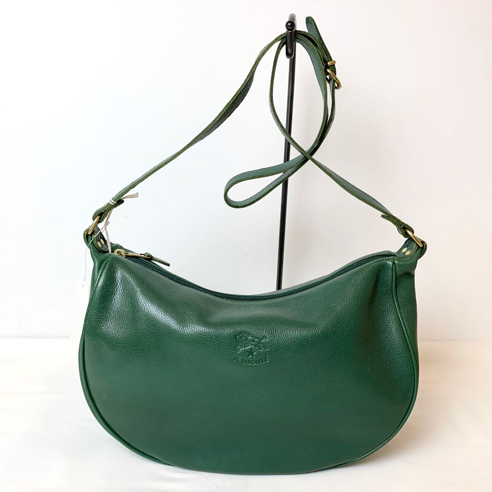 IL BISONTE - クロスボディバック/半月型ショルダーバッグ/グリーン