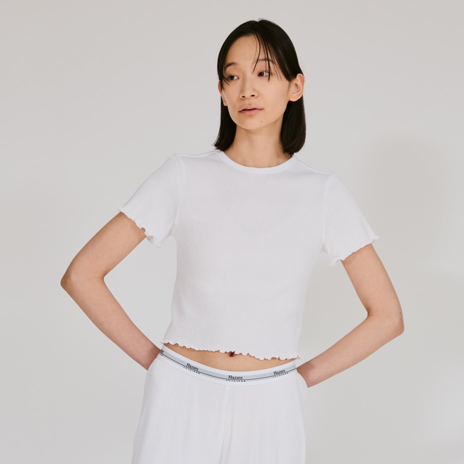 Hanes originalsクロップTシャツ ホワイト | ヘインズの公式通販サイト