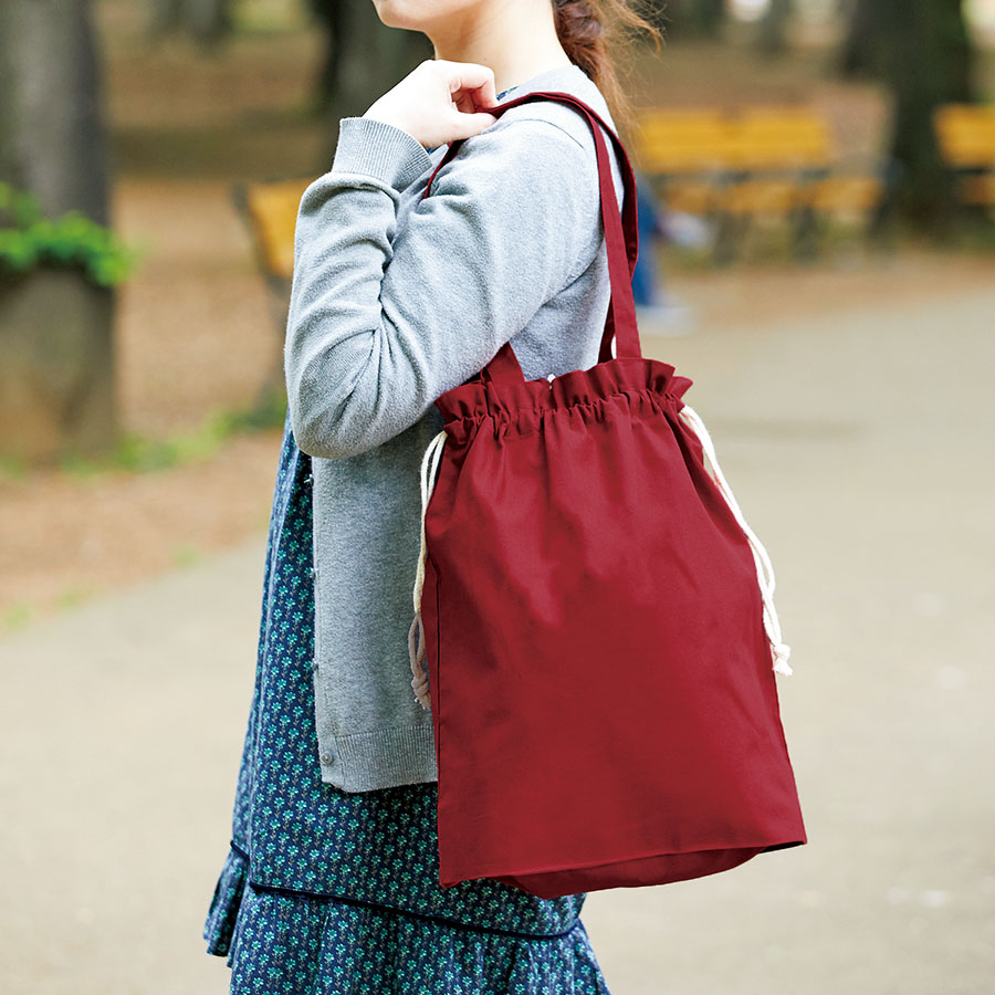 一部カラー特価】オリジナル 厚手コットンガゼット巾着トートバッグ(L