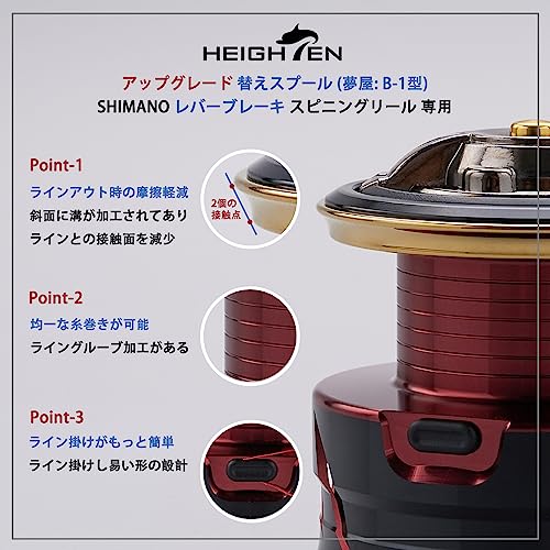 HEIGHTEN リール スプール シマノ レバーブレーキ スピニングリール