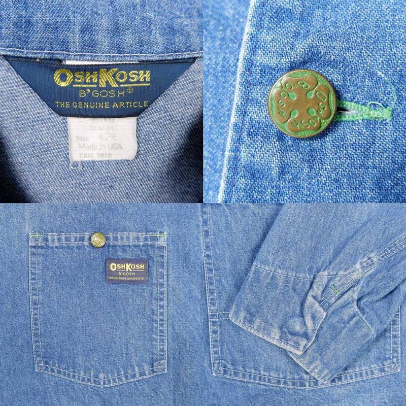80's OSHKOSH デニムカバーオール “MADE IN USA”mot019b2202003030
