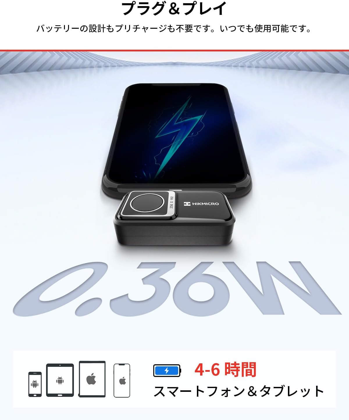 HIKMICRO Mini2 スマートフォン用サーマルカメラ 256 x 192画素 超小型