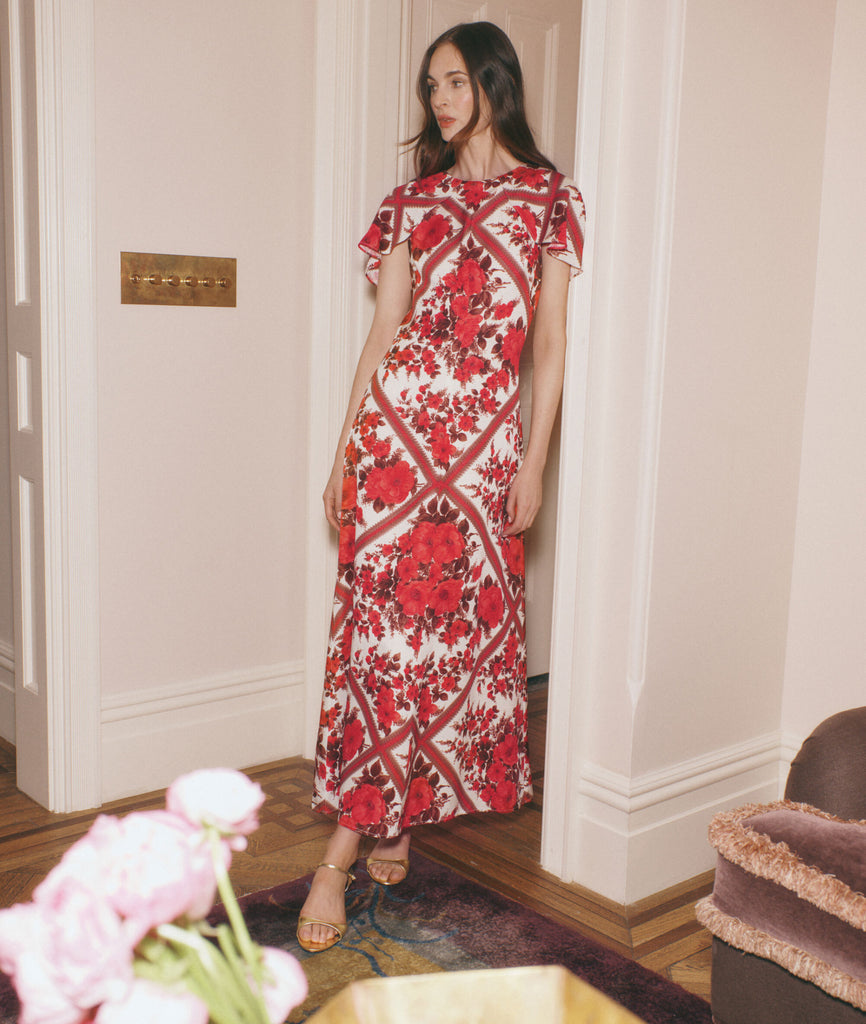 The Davina Dress - Red Diamond Rose – Hill House Home