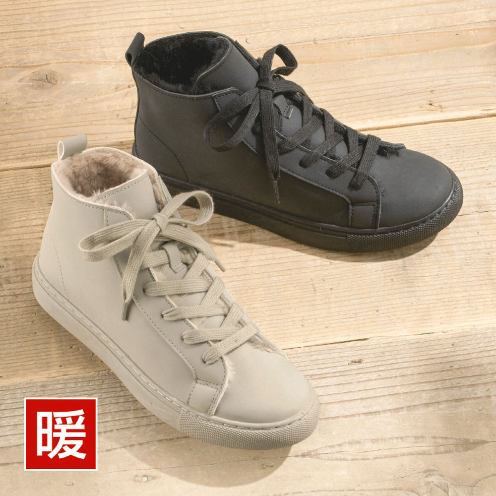 レディースふわふわエコファースニーカーブーツ【22.0～25.0cm対応