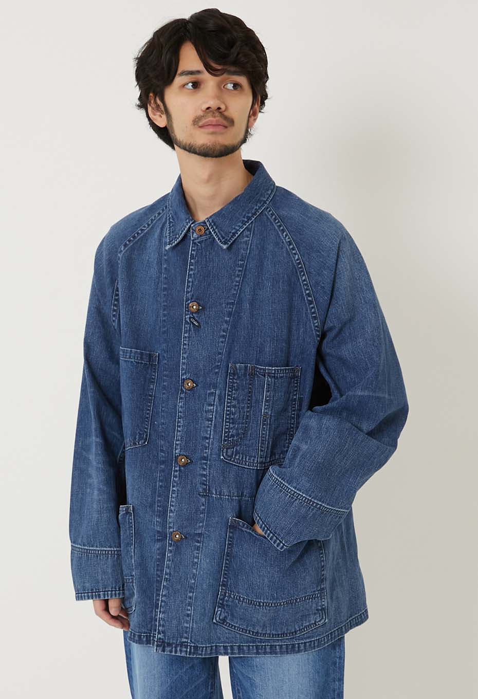 JK101 セルビッチライトデニム ヴィンテージウォッシュ ラグラン