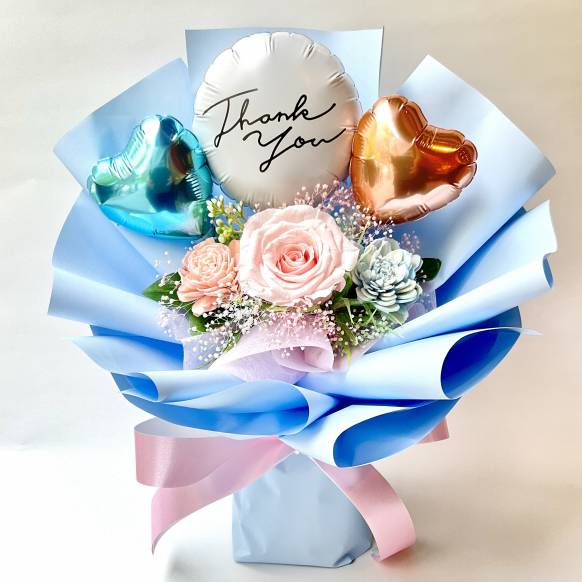 お取り寄せ オリジナルフラワー ローズスタンディングブーケ Thank you