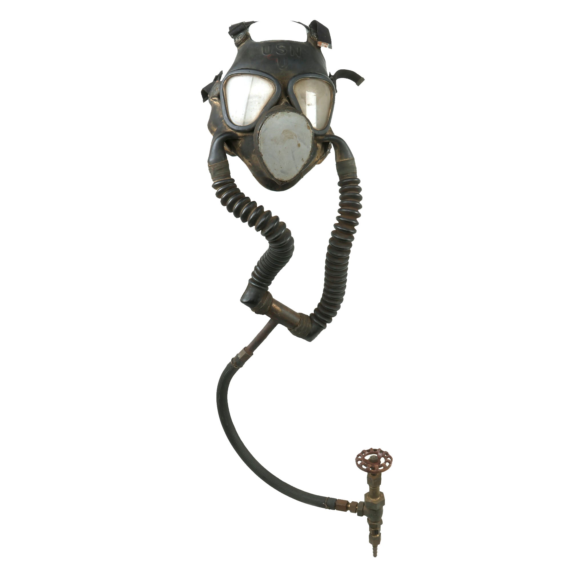 Original U.S. WWII USN ND Mark IV Diaphragm Gas Mask Converted to